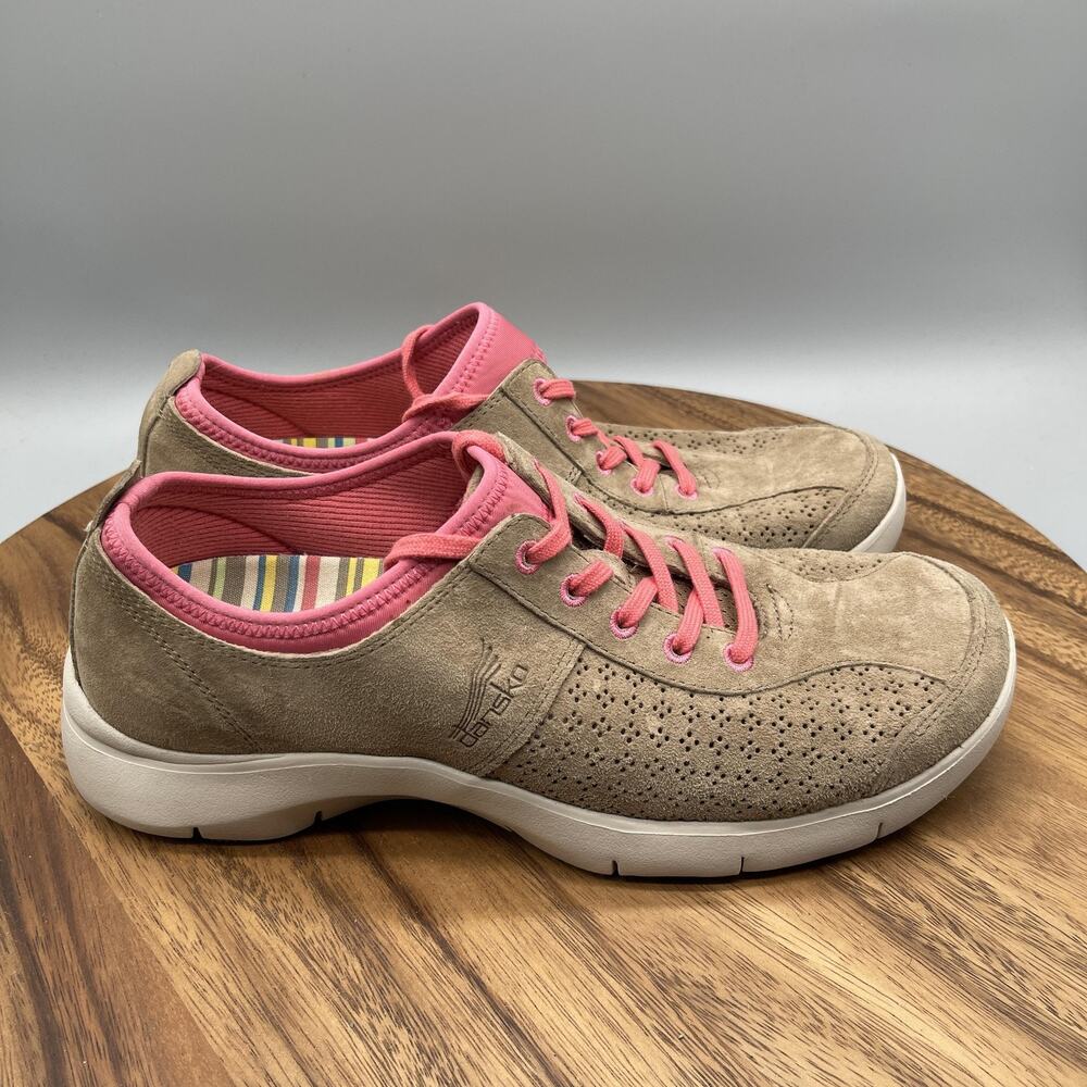 Dansko Elise Shoes Womens 9.5 / 40 Brown Suede Perforated Casual Comfort Walking